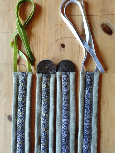 Lute strap 5cm khaki grey/silver